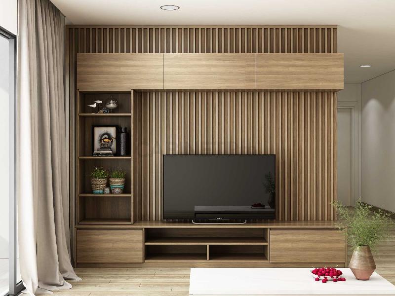 Kệ tivi nhỏ gọn, treo tường với thiết kế tối giản, tối ưu không gian cho phòng khách diện tích hạn chế
