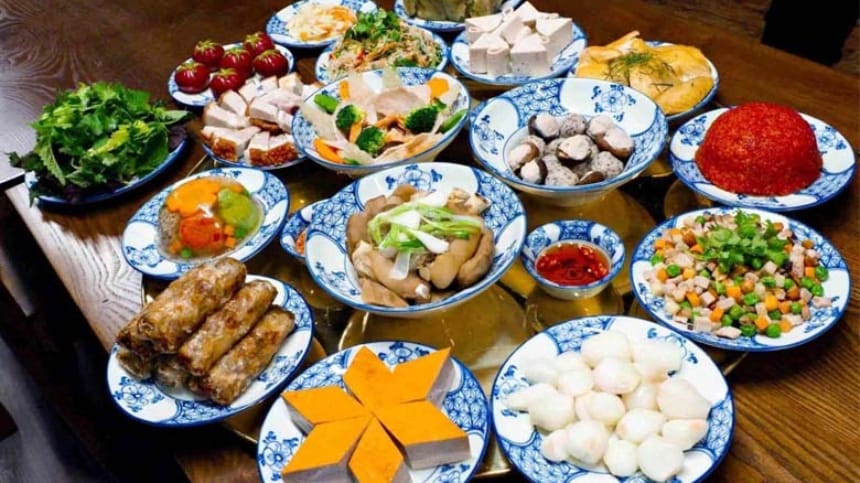 Mâm cỗ cúng theo phong tục ở miền Nam