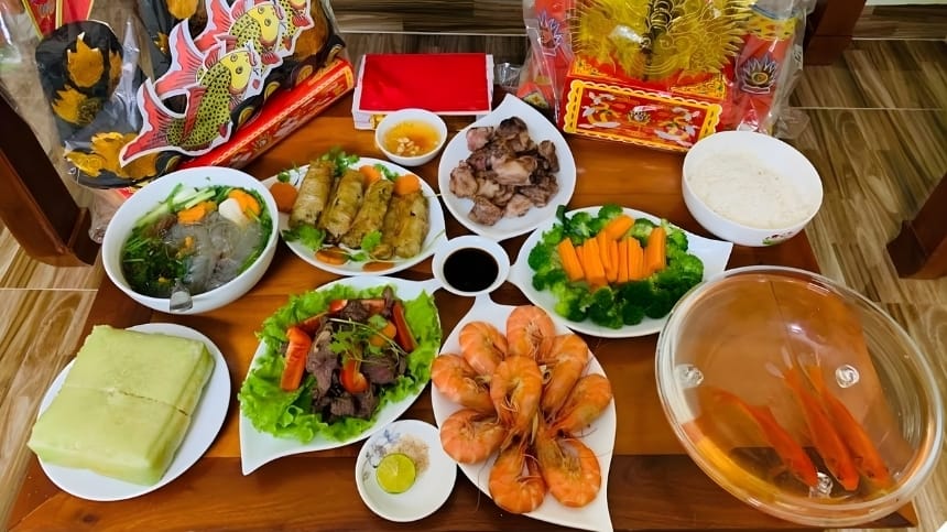 Mâm cỗ khi làm văn khấn ông công ông táo ngày rằm