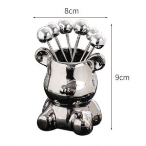 Bộ 6 nĩa inox gấu sứ