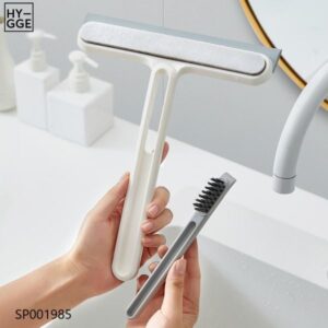 Bàn chải lau kính kèm bàn chải lông nhỏ - XANH DƯƠNG