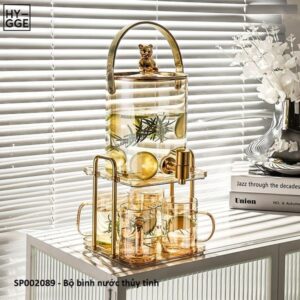 Bộ bình nước có quai, vòi inox kèm cốc