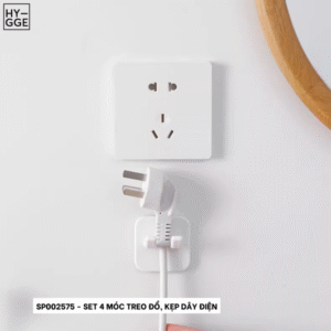 Set 4 móc treo đồ, kẹp dây điện