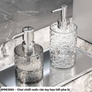 Chai chiết nước rửa tay họa tiết pha lê