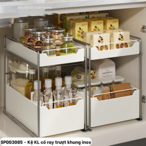 Kệ kim loại có ray trượt khung inox