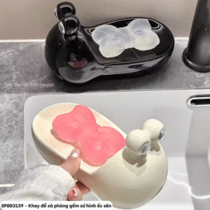 Khay để xà phòng gốm sứ hình ốc sên