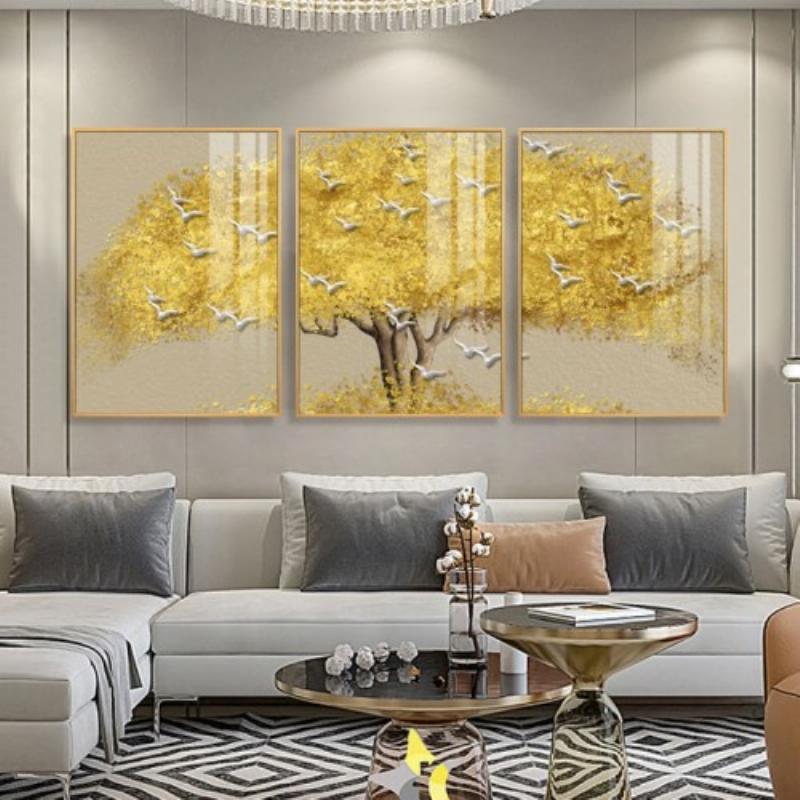 Hình trang trí cây xanh nội thất đơn giản trong không gian phòng khách hiện đại và tinh tế