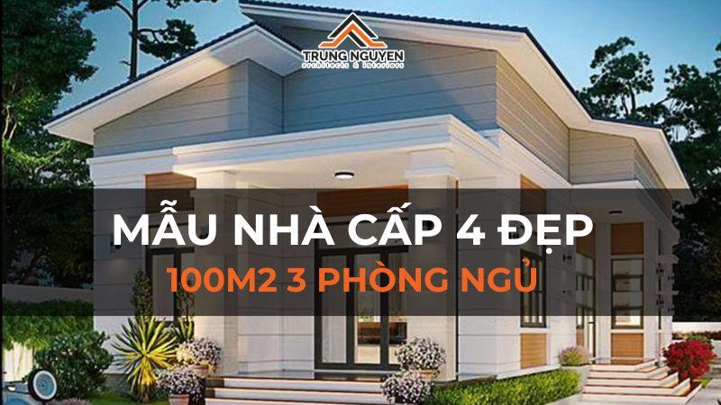 Mẫu nhà cấp 4 100m2 3 phòng ngủ 1 thờ mái thái tân cổ điển