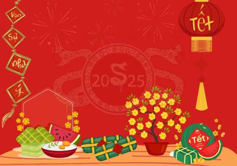 Cổng nhà được trang trí cho ngày Tết với câu đối đỏ và đèn lồng, tạo không khí đón Xuân