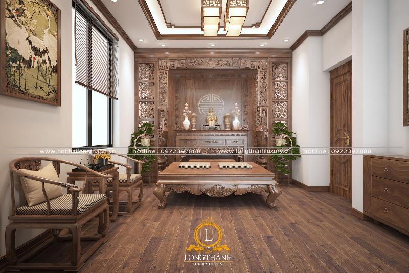 Bàn thờ gia tiên trang nghiêm và linh thiêng thể hiện lòng thành kính