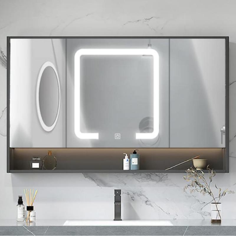 Các loại chất liệu phổ biến cho kệ gương nhà tắm như nhựa ABS, inox, gỗ chống ẩm và kính cường lực