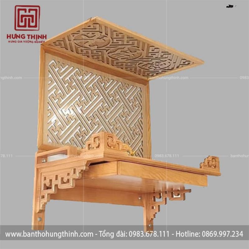 Không gian bàn thờ được trang trí đẹp mắt, tinh tế và trang nghiêm