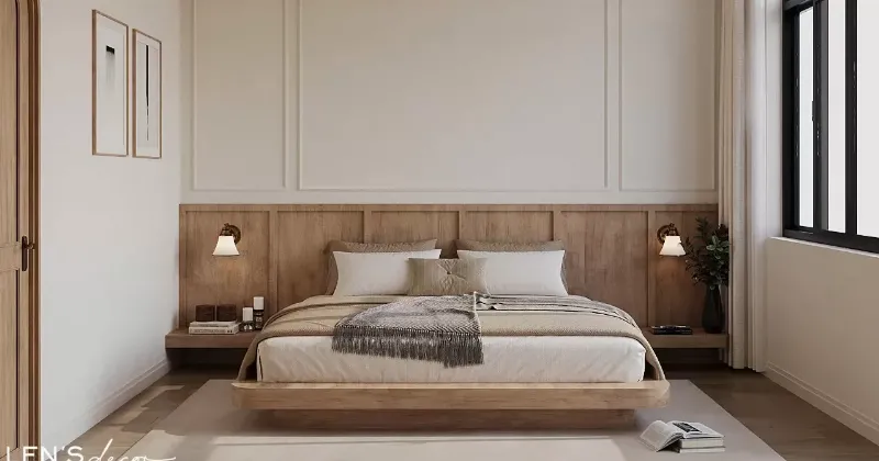 Không gian phòng khách sang trọng và ấm áp với phong cách Hygge, nhấn mạnh sự thoải mái và vẻ đẹp nội thất, tượng trưng cho một không gian được phù hộ