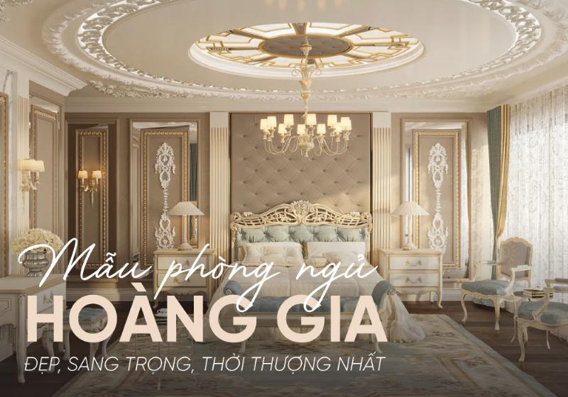 Thiết kế la phông phòng ngủ đẹp bằng thạch cao, kết hợp họa tiết hoa văn tinh xảo và đèn chùm.