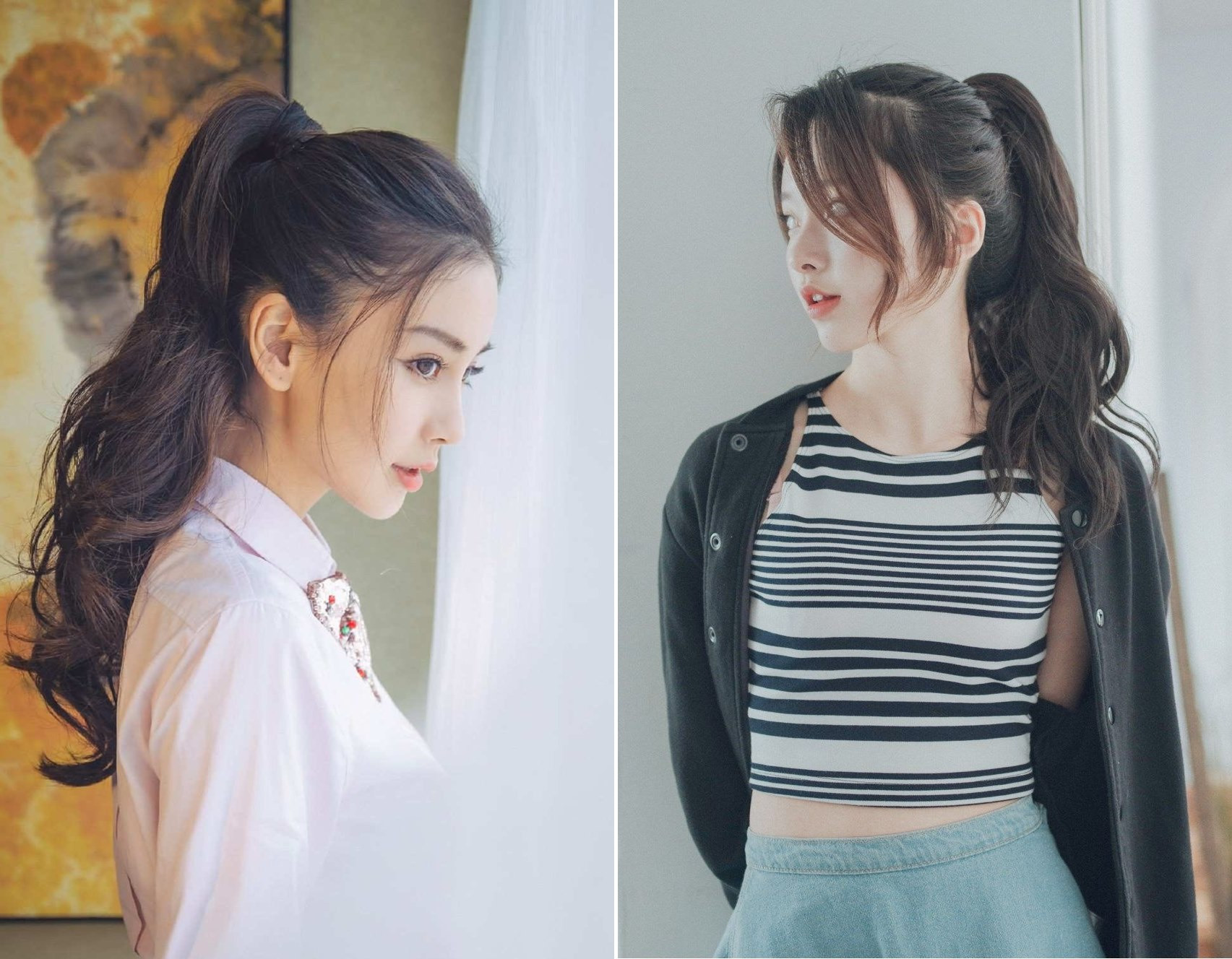 Tóc đuôi ngựa cao gọn gàng