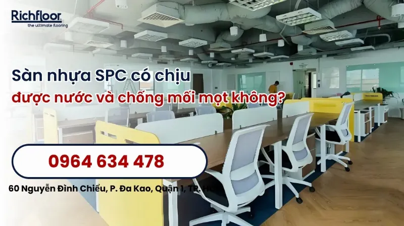 Tấm lót sàn SPC chống nước bền đẹp, an toàn cho mọi không gian sống
