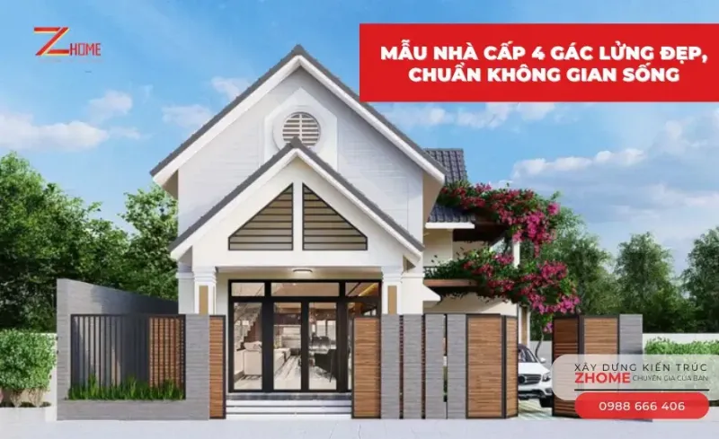Thiết kế nhà cấp 4 mái bằng hiện đại 3 phòng ngủ, tối ưu không gian sống tiện nghi