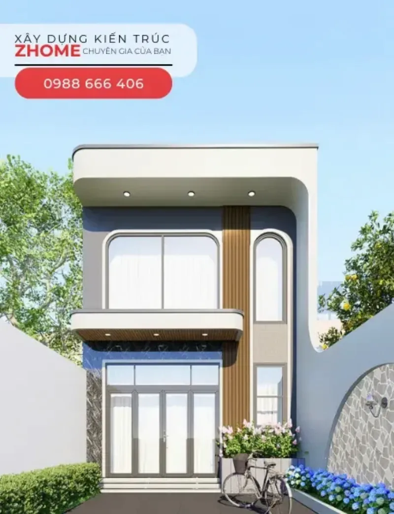 Thiết kế nhà gác lửng 3 phòng ngủ hiện đại với không gian mở và ánh sáng tự nhiên, giúp tối ưu diện tích và chi phí xây dựng hiệu quả.