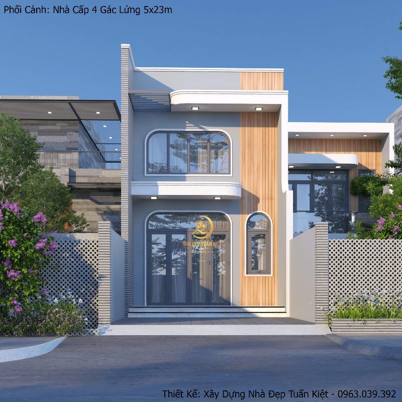 Thiết kế nội thất thông minh cho nhà gác lửng 2 phòng ngủ, tối ưu không gian và tiện ích.