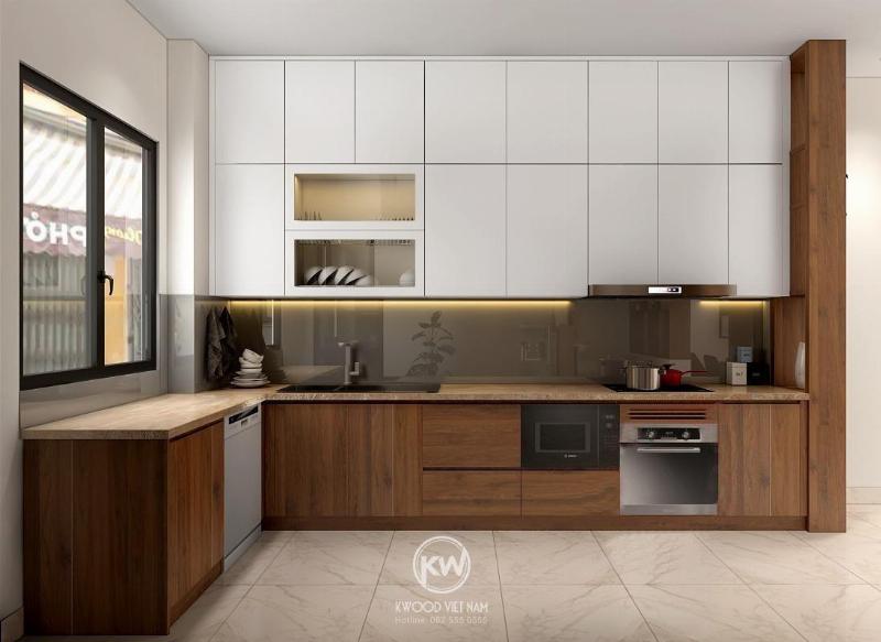 Một chiếc tủ gỗ quần áo giá rẻ làm từ gỗ công nghiệp với bề mặt phủ vân gỗ đẹp mắt, nhiều ngăn kệ tiện dụng