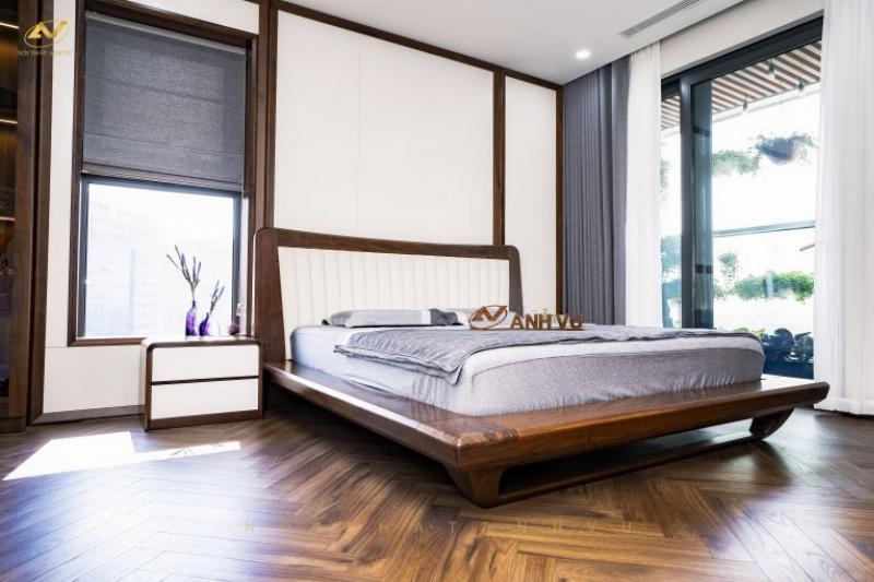 Hình ảnh cách đặt giường ngủ sang trọng trong phòng ngủ rộng