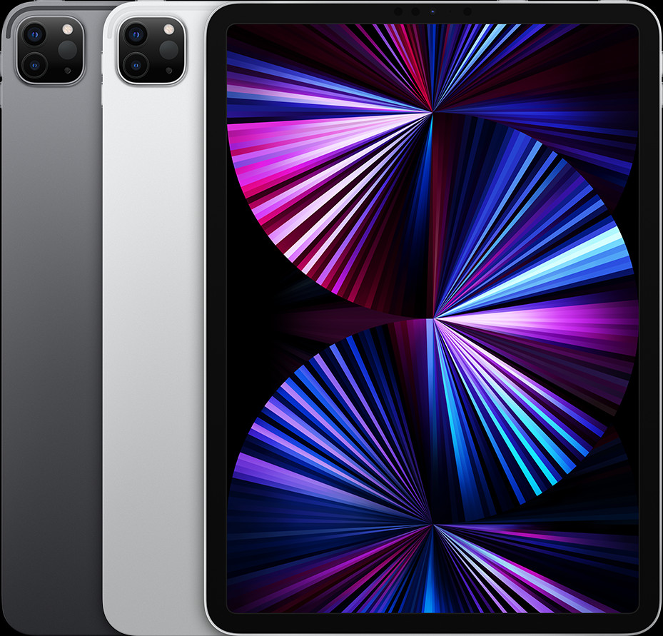 Hình ảnh một chiếc iPad Pro 11 inch (thế hệ 3) màu xám không gian, nổi bật với thiết kế hiện đại và camera TrueDepth.