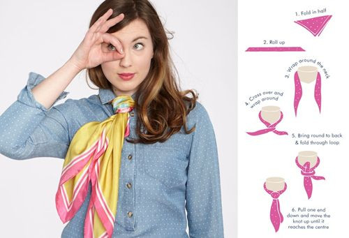 Biến tấu khăn quàng thành cà vạt nữ sáng tạo, độc đáo