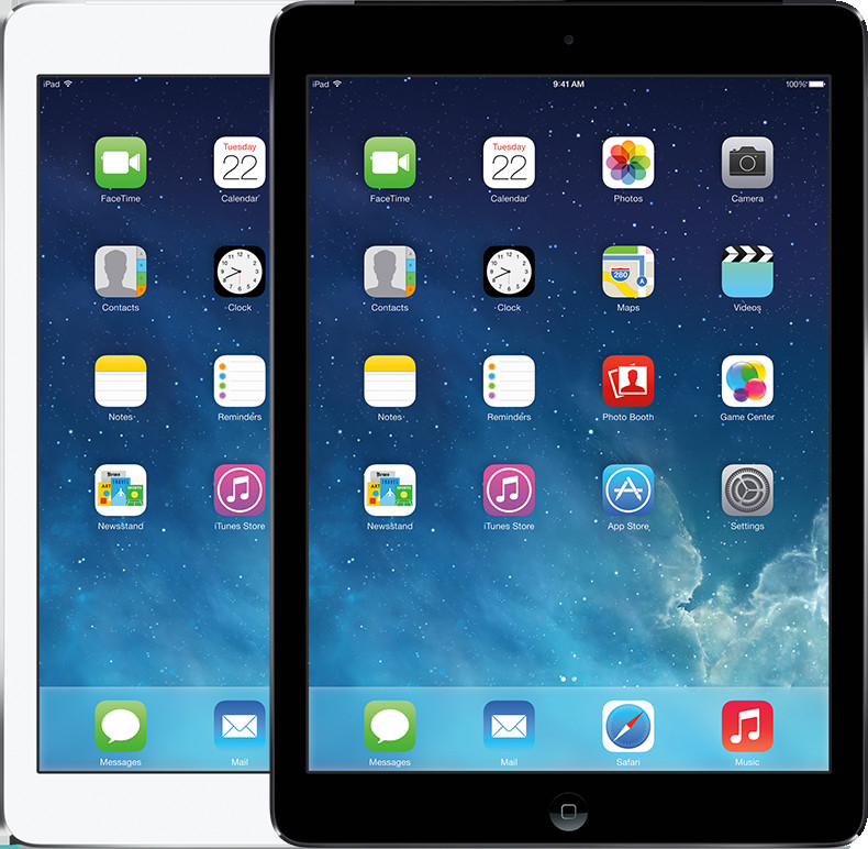 Hình ảnh minh họa iPad Air thế hệ đầu tiên với số kiểu máy A1474, A1475, A1476 trên ốp lưng