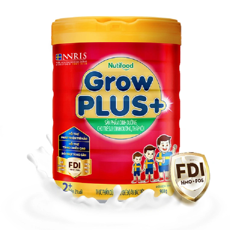 Hộp sữa GrowPLUS+ (Đỏ) của Nutifood, giải pháp dinh dưỡng cho bé 2 tuổi suy dinh dưỡng, thấp còi