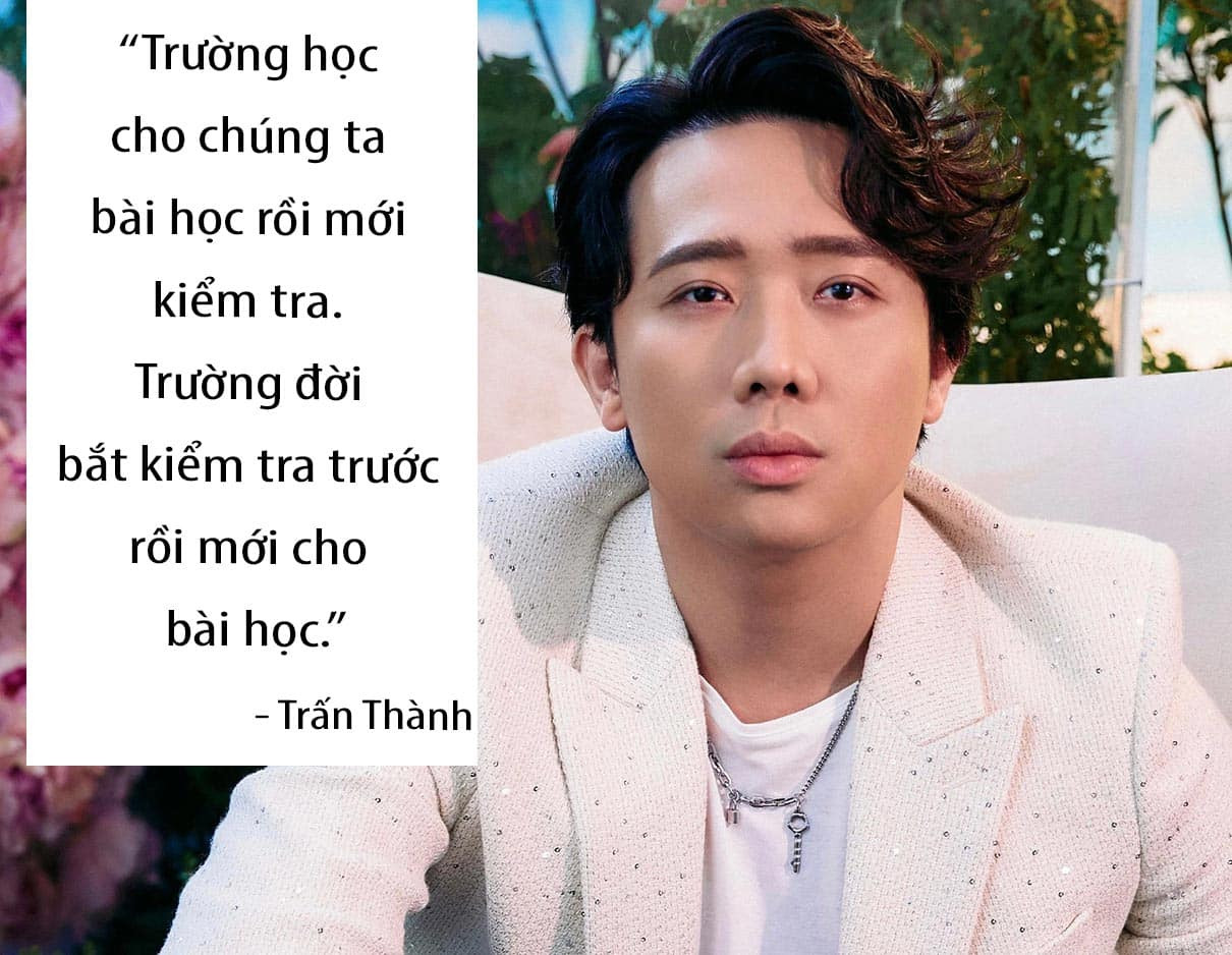 Trấn Thành trong một chương trình truyền hình, biểu cảm suy tư
