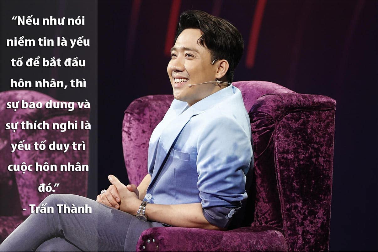Trấn Thành trên sân khấu với phong thái tự tin và chuyên nghiệp, chia sẻ những triết lý cuộc sống