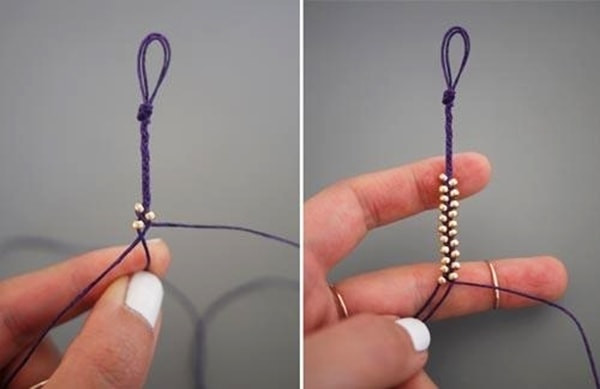 Thắt nút cuối và gắn khuy áo làm khóa