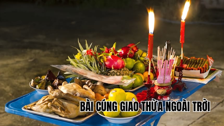 Bàn cúng giao thừa ngoài trời chuẩn phong thuỷ đem điềm may
