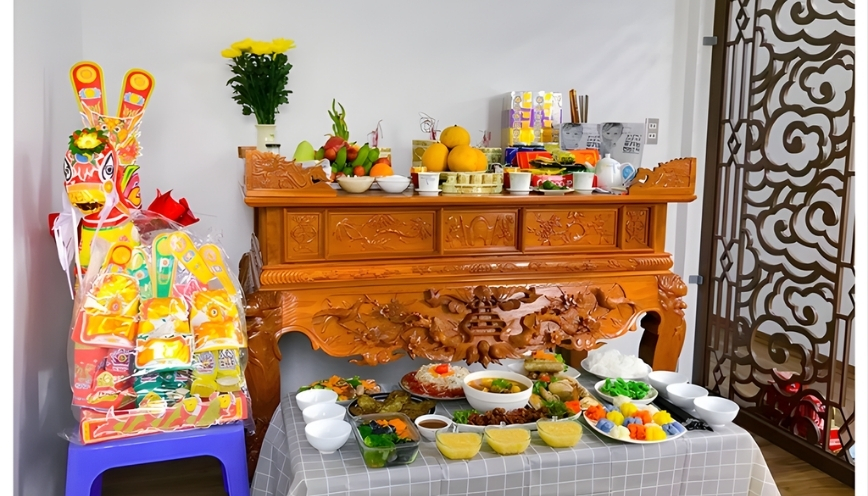 Chuẩn bị mâm lễ cúng rằm tháng 7 trong nhà
