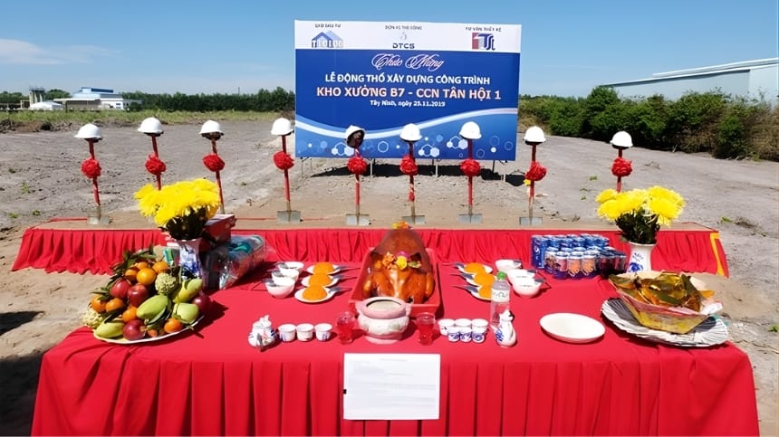 Hướng dẫn sắp mâm lễ khấn động thổ công trình