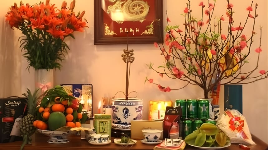 Hướng dẫn xếp mâm lễ cúng tất niên ông bà gia tiên