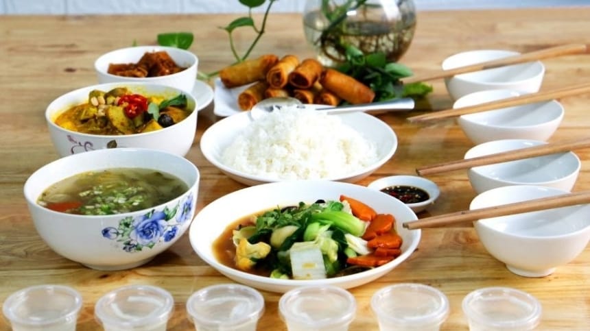 Mâm cúng chay làm lễ động thổ sửa nhà