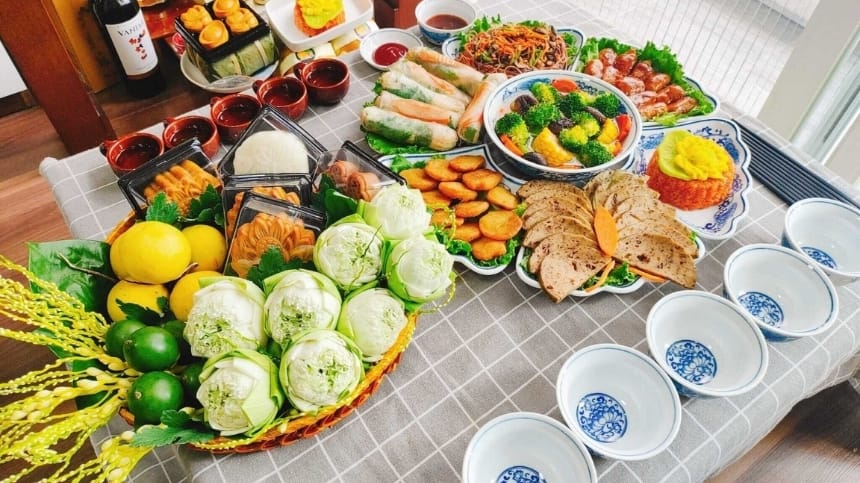 Mâm cúng mặn làm lễ động thổ sửa nhà