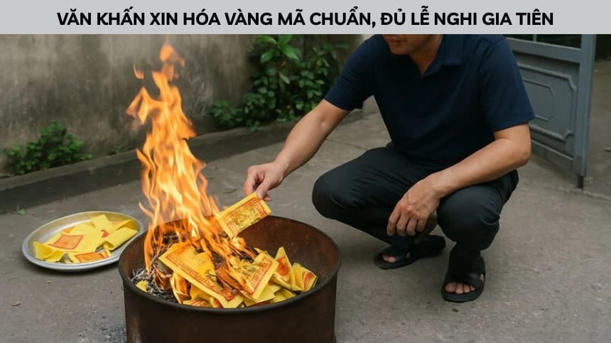 Văn Khấn Xin Hóa Vàng Mã Chuẩn, Đủ Lễ Nghi Gia Tiên