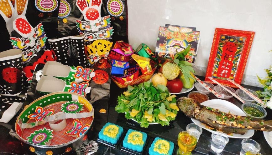 Vị trí đặt cá chép khi cúng ông Công ông Táo