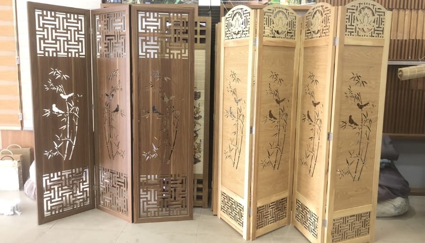 Bình phong gỗ tự nhiên được điêu khắc tinh xảo