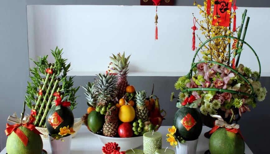 Cách bày đĩa quả trên ban thờ gia tiên