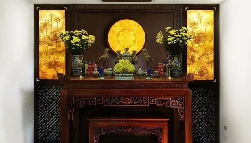 Trang trí bàn thờ gia tiên mẫu 4