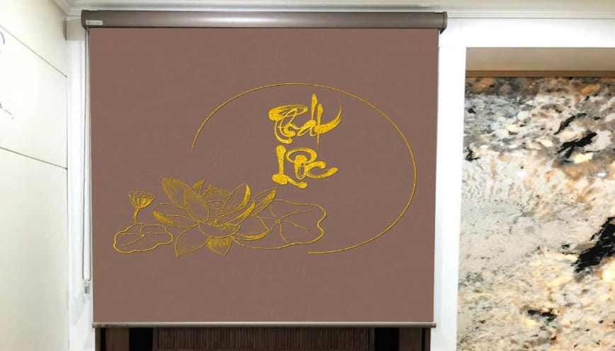 Mẫu lam gỗ màu nâu trầm kết hợp ánh sáng vàng nhẹ
